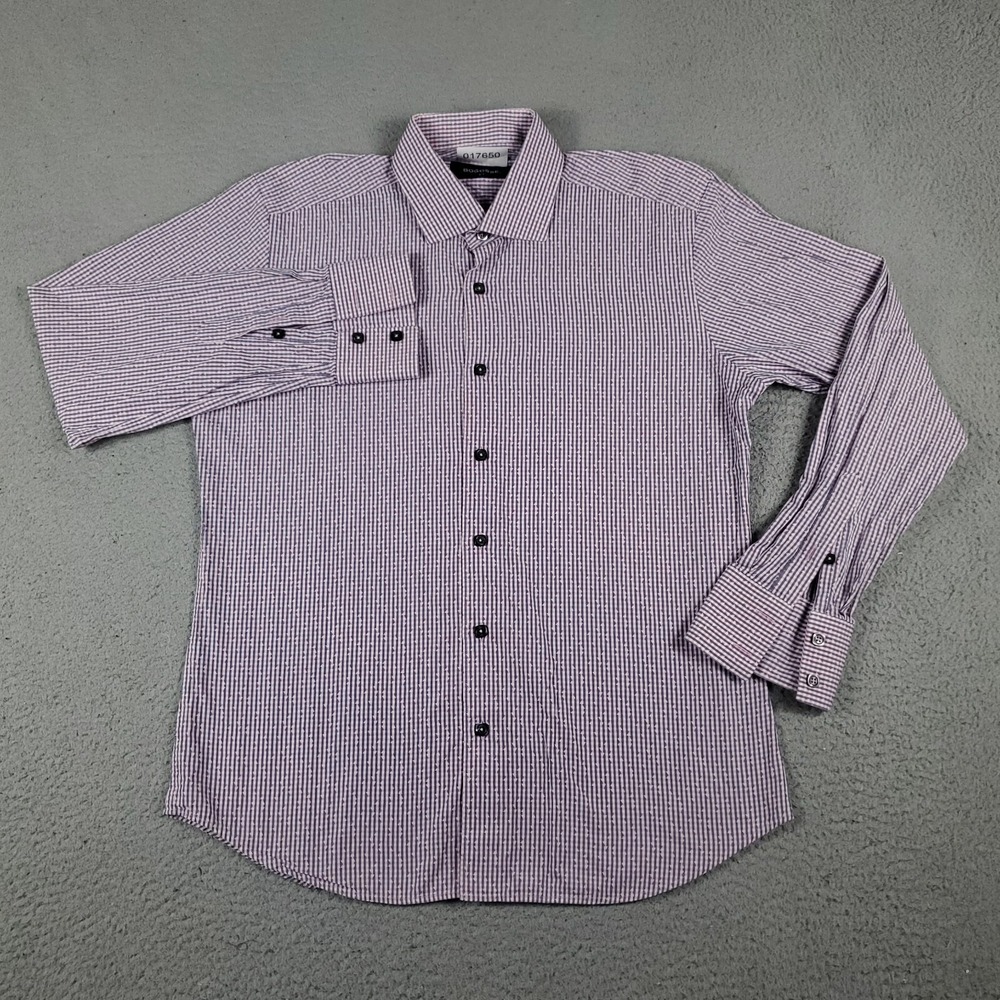 Bogosse Shirt Mens Size Large Purple Pink Casual Button Up Long Sleeve